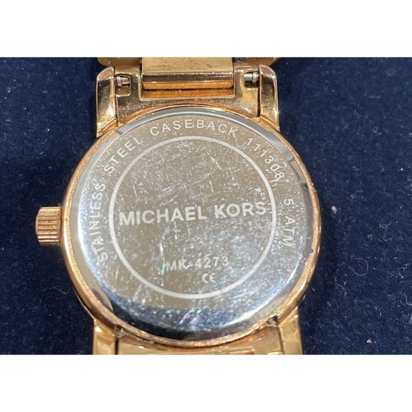 MICHAEL KORS RUNWAY TWIST ROSE GOLD TONE+ACRYLIC TORTOISE CHAIN WATCH MK-4273 - Picture 5 of 6